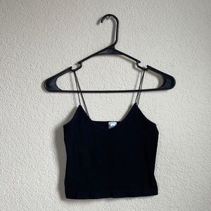 Black crop tank top